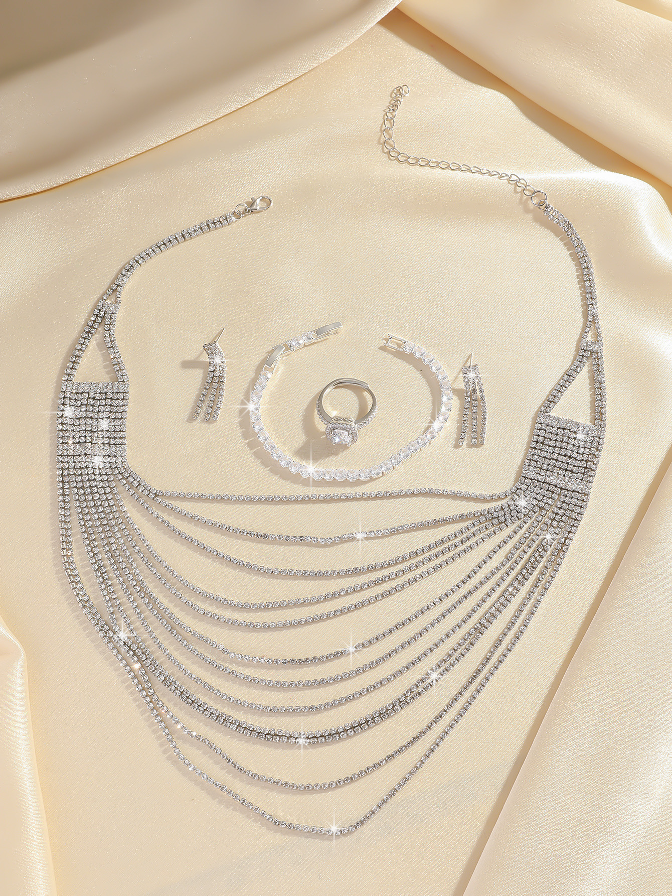 Tassel Halsketten Set Elegantes Brautschmuckset Für Bankette_voghion.com