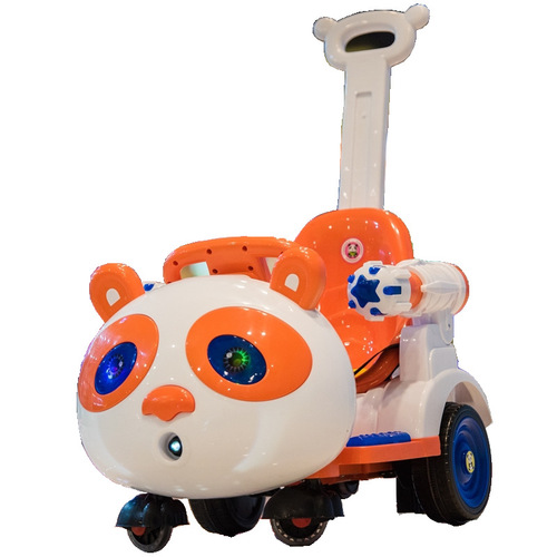 Panda Kids Electric Quad-Wheel Push Scooter Indoor Rocking Car Remote Control Toy Car for Sitting Baby Baby Stroller