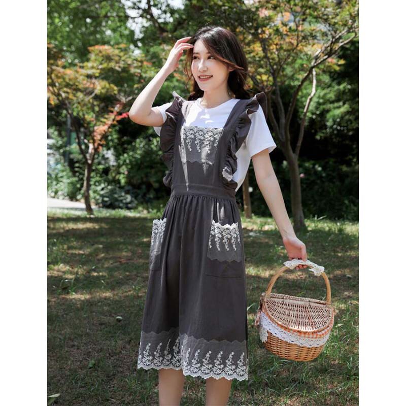 Cotton Kitchen Baking Nail Art Fairy Apron Lace Lace Flower Shop Korean Fresh Style Pastoral Flounce Art Summer Cotton Kitchen Baking Nail Art Fairy Apron Lace Lace Flower Shop Korean Fresh Style Pastoral Flounce Art Summer