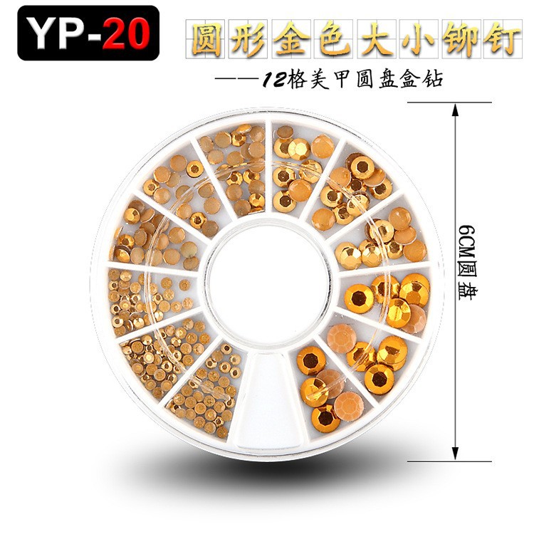 Accesorios para decoración de uñas con forma especial, diamantes de imitación de resina, tachuelas metálicas iridiscentes, caja de diamantes de imitación mixtos de 12 compartimentos, fabricante de materiales con forma especial, venta al por mayor