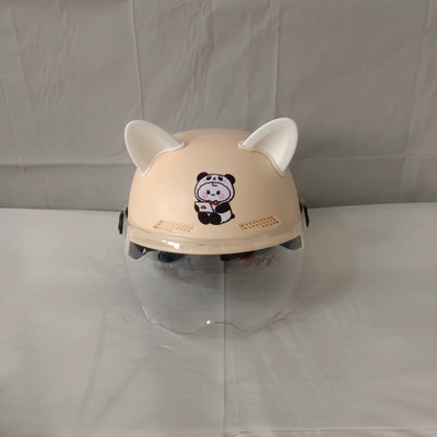 Motosiklet kaskı (dəbilqə) – car motorcycle safety helmet half helmet - adult-khaki-no-11-white-cat-ears-hd-short-lens
