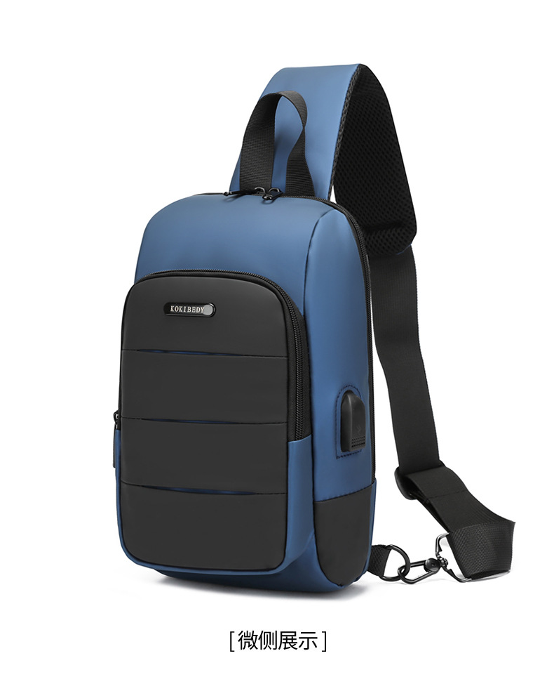 Cross-border chest bag, men's crossbody bag, single-shoulder backpack, multi-functional large-capacity charging crossbody small bag, messenger bag, men's bag undefined
