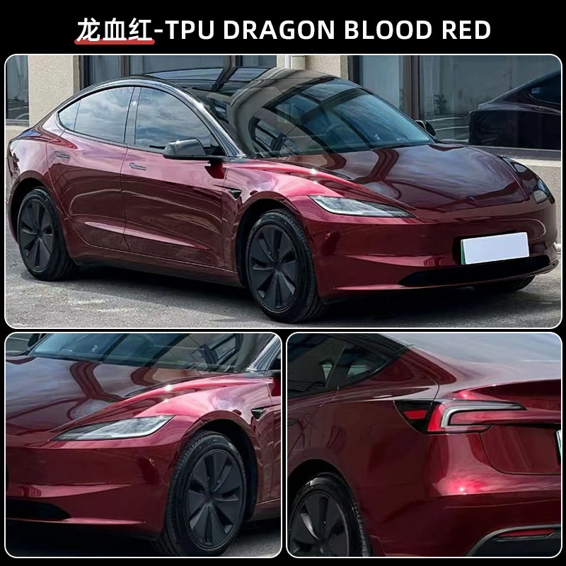 Factory wholesale TPUPPF dragon blood red car paint protection film self-healing high-stretch anti-scratch film