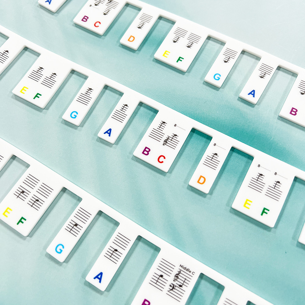 Silicone Piano Sticker Beginner Piano Note Guide Removable Piano Keyboard Notes 88 61 54 Keys Full Size