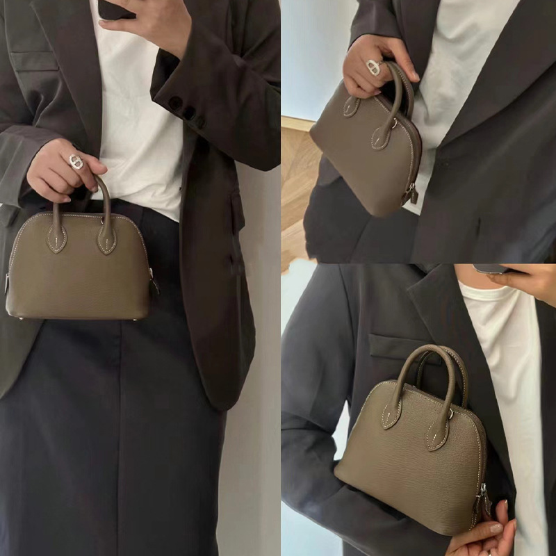 Bolide Mini Bowling Bag, Premium Cowhide Leather Shoulder Handbag_voghion.com