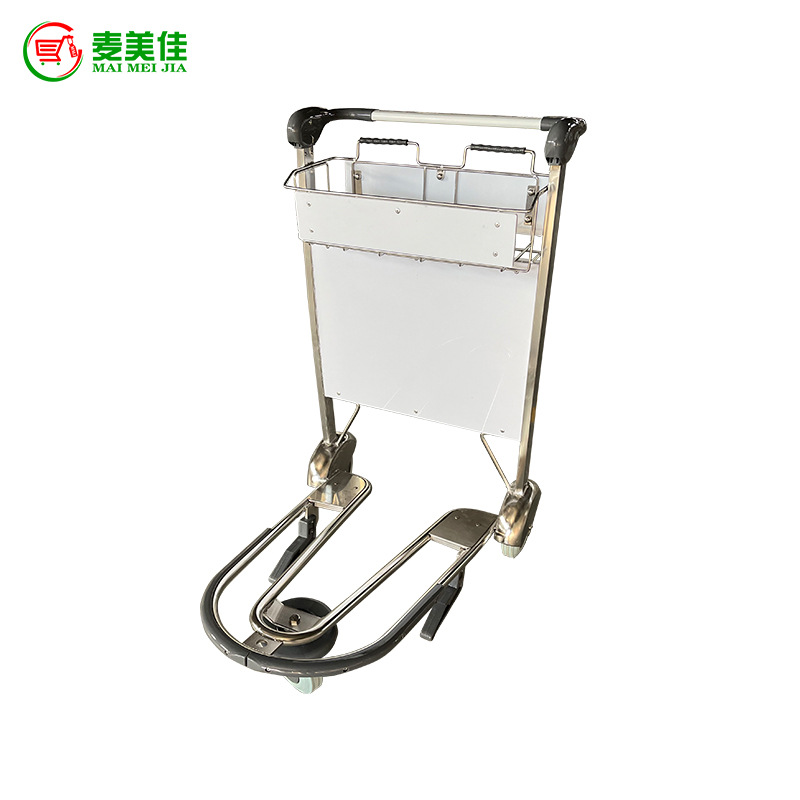 MJ-AAT04-1 供应不锈钢机场行李车 旺众款不锈钢行李车机场手推车