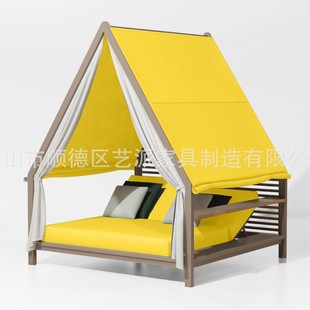 Outdoor Lounge Bed Resort Beach Seaside Pool Furniture Courtyard Garden Sun Protection Leisure Outdoor Sofa Bed