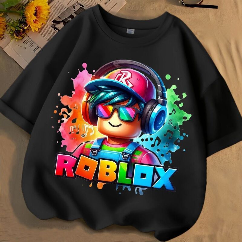 Cross-Border Cute Roblox Spring Style Unisex Children's Solid Color Short-Sleeve Loose Round-Neck T-Shirt Trendy Cross-Border Cute Roblox Spring Style Unisex Children's Solid Color Short-Sleeve Loose Round-Neck T-Shirt Trendy