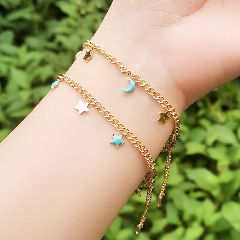 Simple Style Star Titanium Steel Plating Bracelets 1 Piece