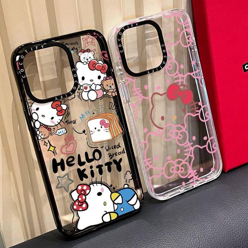 New Coco Co-Branded Pink Line Hello Kitty Avatar Iphone16Promax Mobile Phone Case Apple 15/14/13