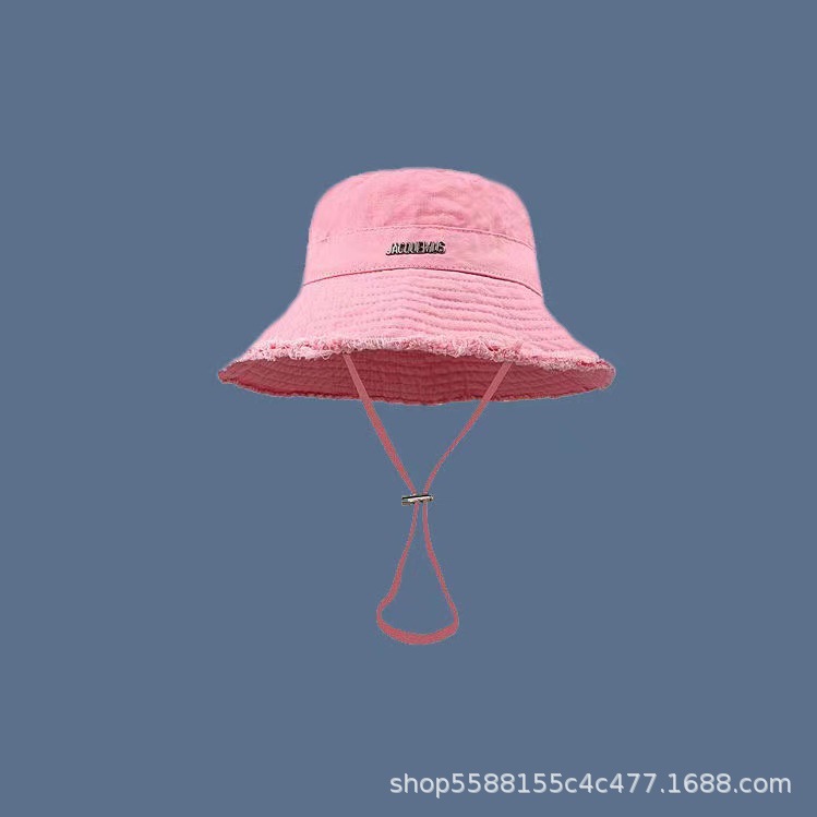 thumbnail for High quality correct version J metal label letter fisherman hat men and women fashion all-match outdoor sun protection sun hat