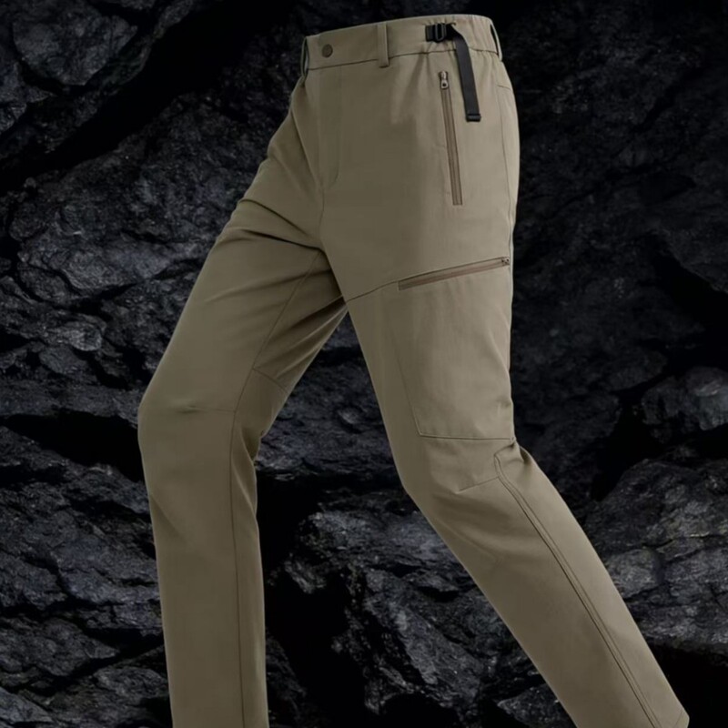 Kls T9 Water-Repellent Softshell Pants for Men, Windproof and Wear-Resistant Hiking and Mountaineering Pants, Drawstring Elastic Breathable Long Pants