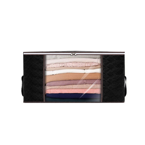 Household cotton blanket storage bag large capacity moving printed non-woven fabric quilt organizer foldable clothing storage bag