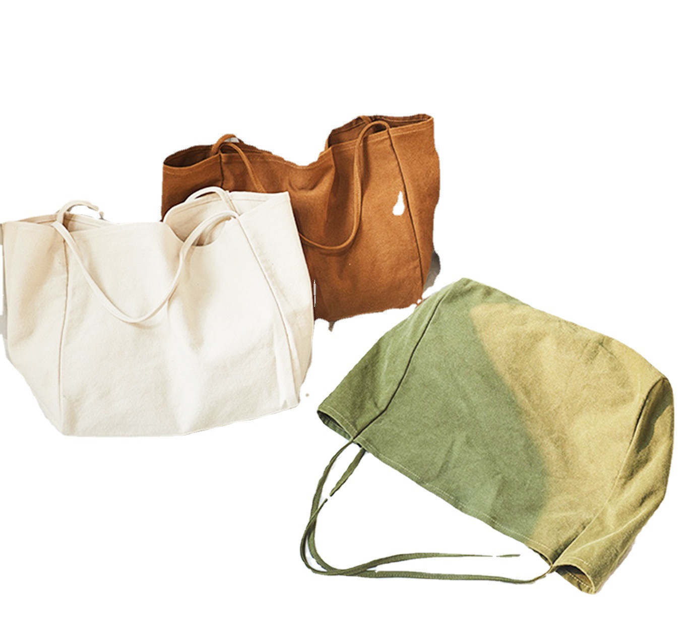 外贸时尚简约女士帆布包定制 韩版纯色购物袋 女士通勤帆布手提包