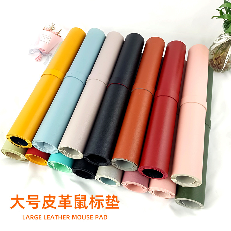 Alfombrilla de ratón de cuero de doble cara almohadilla de escritura de computadora de escritorio de la Oficina Creativa de gran tamaño almohadilla de ratón impermeable de cuero de la PU al por mayor