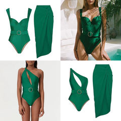 2024 New European & American One-Piece Swimsuit—Cross-Border Sexy Export for Amazon, Perfect for Resorts, Beaches, and Instagram-Worthy Outfits