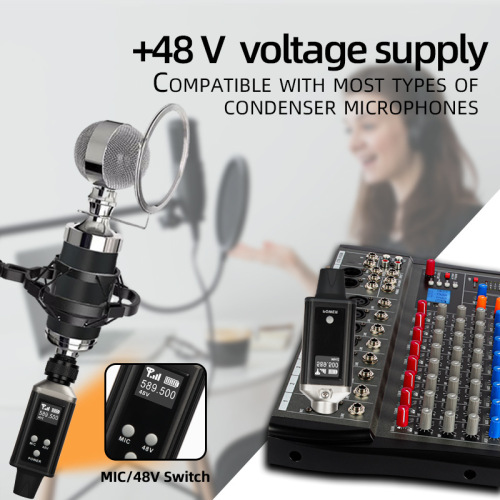 Wireless Microphone Transmission Transmitter System Handheld Dynamic Capacitor Microphone Wired Converter UHF Grenade