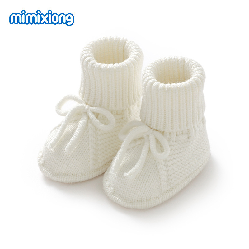 インホット販売秋と冬の新しい幼児無地かわいいリボンニット幼児靴ウールニットフロアソックス|undefined