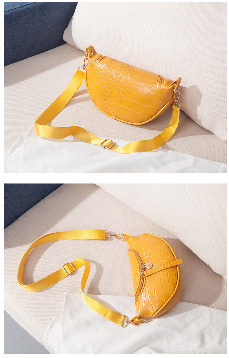 Women's Medium Pu Leather Solid Color Streetwear Dumpling Shape Zipper Crossbody Bag display picture 12