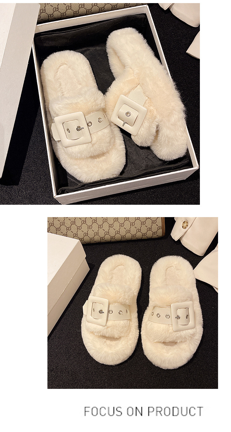 Pelzige Hausschuhe für Damenoberbekleidung, modische große Hausschuhe aus Baumwolle mit dicken Sohlen und warmer Innensohle, beliebter Großhandel im Außenhandel_voghion.com
