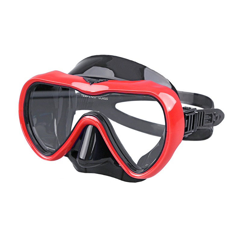 Fabricante de adultos de una sola lente anti-niebla película de vidrio templado de silicona líquida máscara de buceo gafas de buceo profundo