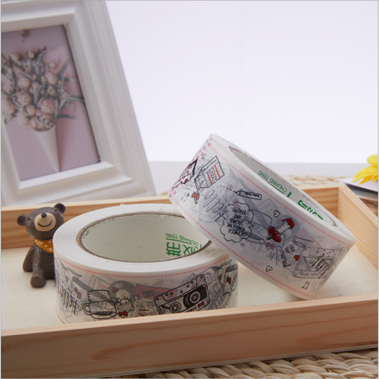 Thankyou cinta adhesiva de embalaje rosa, sello de red, cinta de sellado, cinta de impresión de dibujos animados, fabricante al por mayor