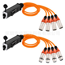 RJ45 CAT5 Female Network Converter to 4 Channel 3Pin XLR