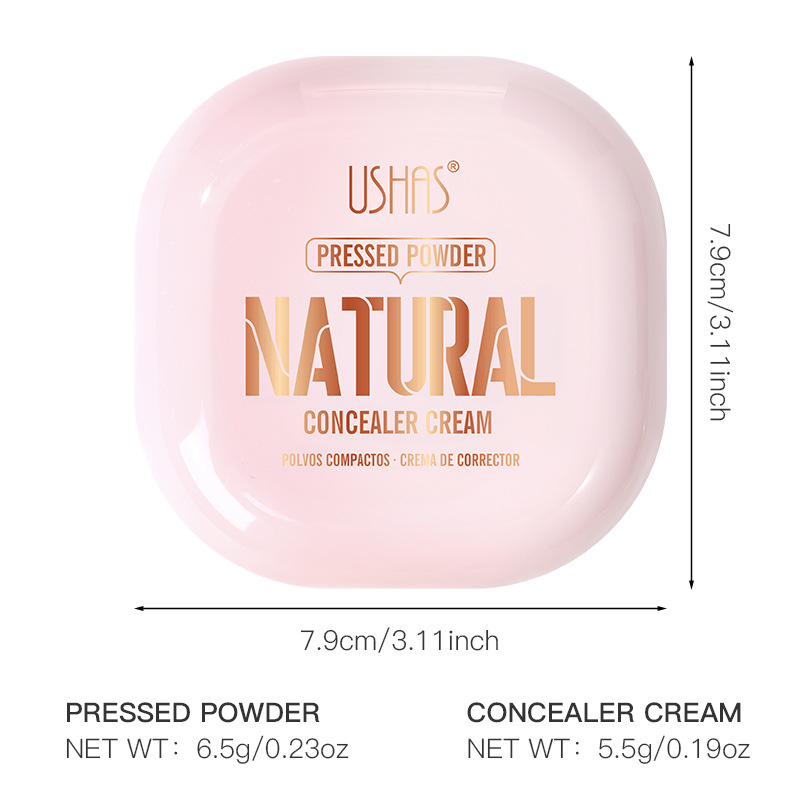 USHAS polvo spot transfronterizo de control de aceite, protector facial, polvo natural UF093B