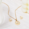 Necklace for mother's day, earrings heart shaped, set, suitable for import, wholesale