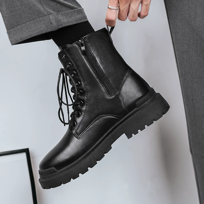Martens, высокие челси в английском стиле, мужские ботинки, флисовые туфли под кожаную обувь, тренд сезона, британский стиль
