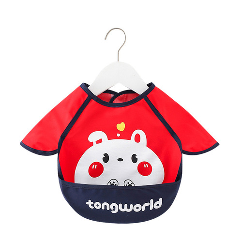Baby bib smock for baby and toddler feeding bib skirt and mouth cover waterproof autumn and winter reversible anti-dirty