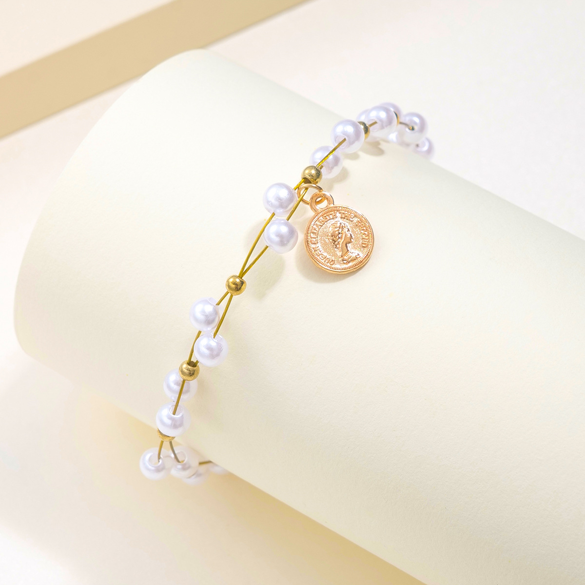 Pulseira de pérolas para mulher retro elegante joia de luxo_voghion.com