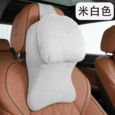 Neck Support New Headrest Pillow | Headrest - suede-large-headrest-off-white-single
