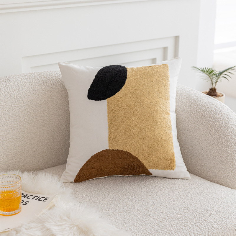 Crema de alto nivel retro viento nudo abrazo funda de almohada sofá cama cama marrón almohada de cintura cojín núcleo ventana flotante