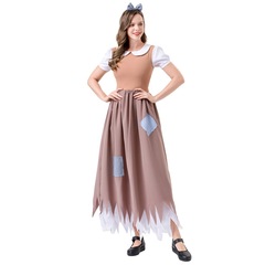 Halloween Costume Maid Dress—European and American Style Snow White Outfit | Snow White Patchwork Dress