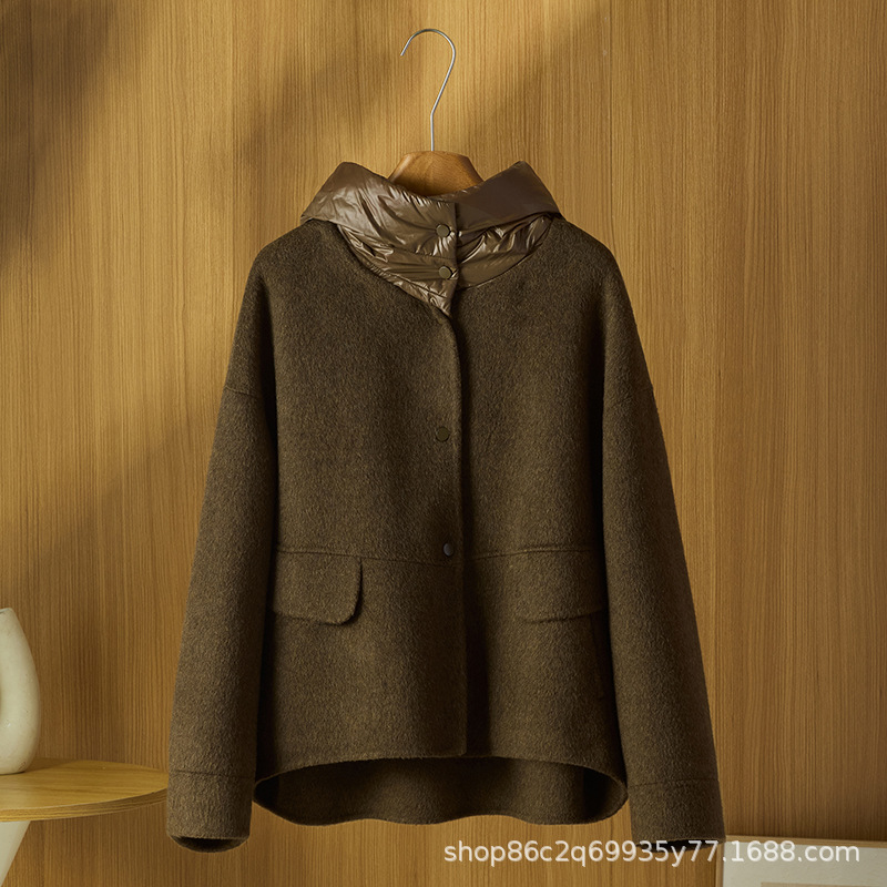 2026 Autumn/Winter New Arrival 100% Wool Coat, Double-faced Wool Overcoat, Hooded Women's Jacket
