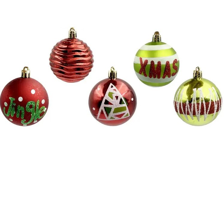 Navidad 6cm 16 combinación de color rojo y verde Bolas de Navidad de decoración de árbol de Navidad en caja
