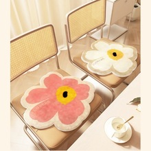 异形花仿羊绒椅垫办公室坐垫柔软毛绒梳妆台座垫凳子垫屁垫防滑垫