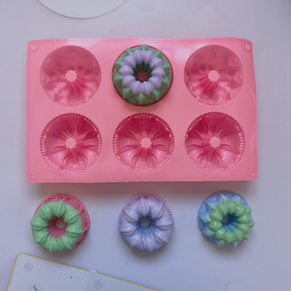 6 Lian Savarin Crown 202 molde de silicona pastel helado pudín molde de postre jabón utensilios