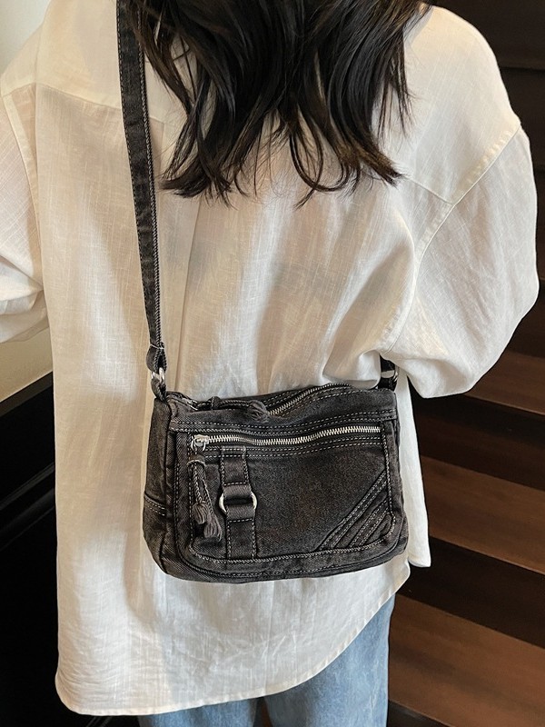 Transfronterizo nuevo denim viejo retro bolso pequeño para mujeres 2025 moda viaje ocio mochila de hombro