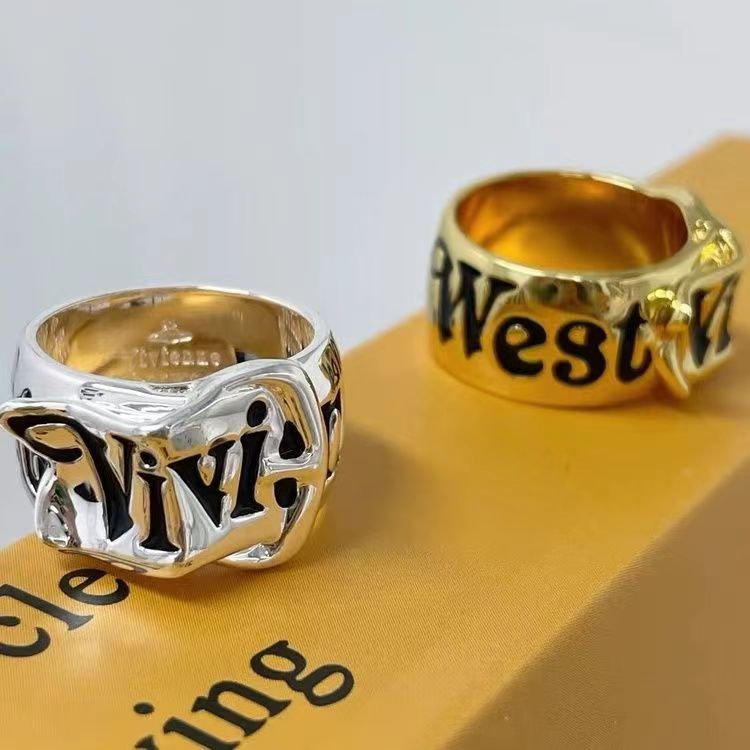高版西VV安新款经典设计皮带扣戒指个性时尚欧美潮流朋克嘻哈指戒