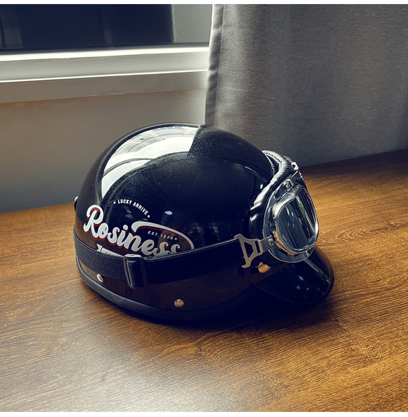 Suitable for 3C Certified Retro English Trendy Electric Vehicle Helmets for Men and Women, New Simple Half Helmets for Summer Protection