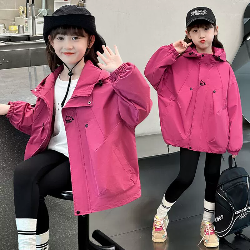Детская демисезонная куртка 2025: новая модная корейская ветровка для девочек постарше, стильная демисезонная куртка для девочек