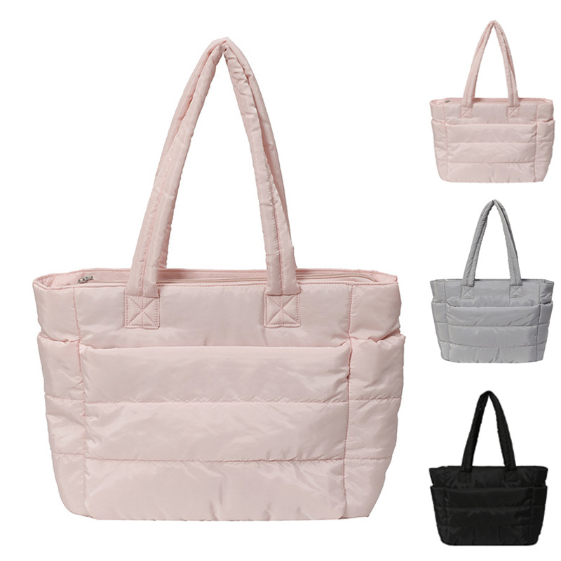 Capacious one-shoulder bag with down
