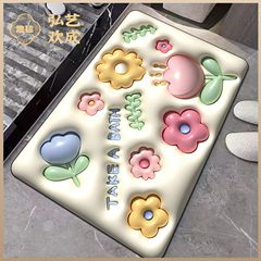 3D three-dimensional expanded florets soft diatom mud absorbent floor mat bathroom non-slip mat toilet bathroom floor mat foot mat