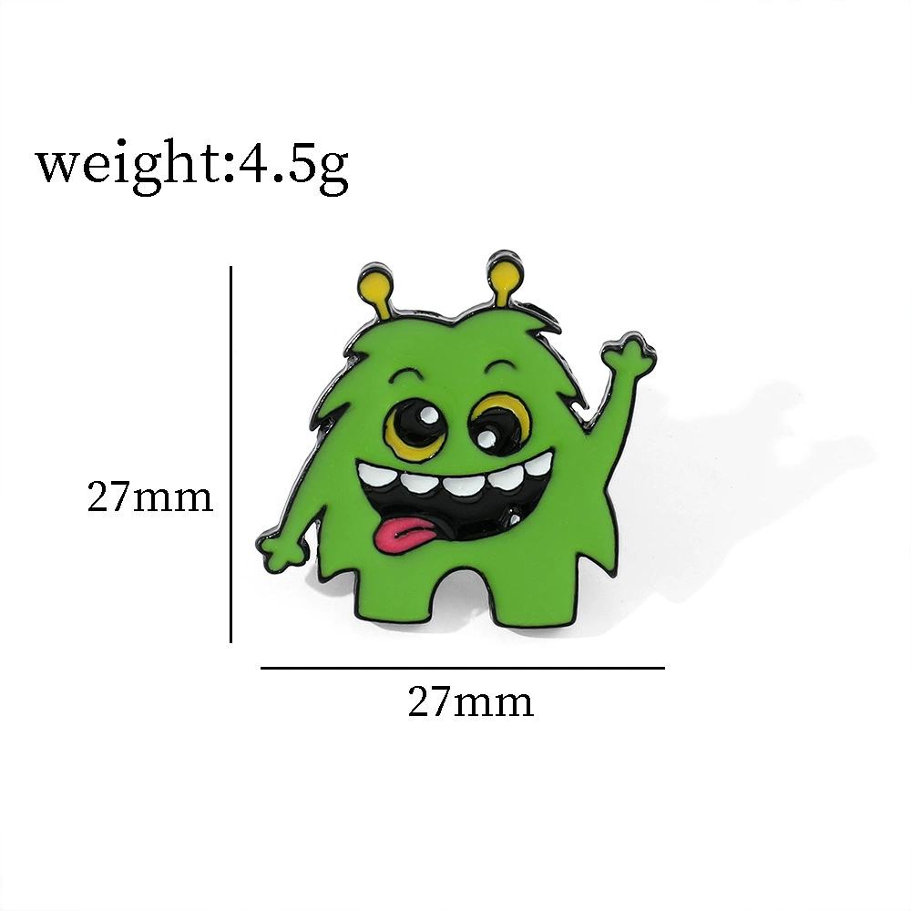 Funny creative brooch, cute metal monster, badge, accessory, pin, halloween, European style