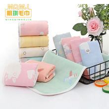 25*50cm纯棉六层纱布童巾提花毛巾厂家批发柔软吸水婴儿洗脸毛巾