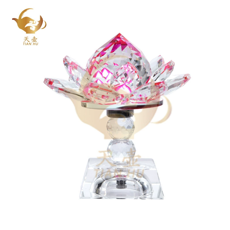 Кристалловая лотосная лампа, Dlows Lotus Candle Candies Lights 360° вращающийся кристаллический основание, Fo Gong Long яркий свет