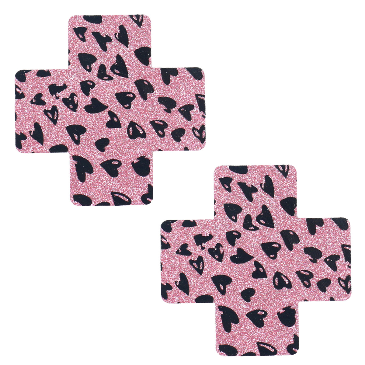 핑크 호피무늬 [크로스 젖꼭지 가리개]