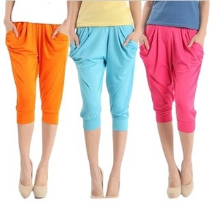 2020 Korean fashion leggings candy-colored cropped harem pants casual women's pants show thin wholesale